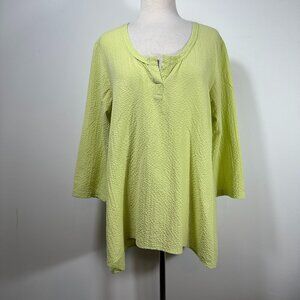 Habitat Clothes to Live In Tunic Top Women Small Green Lagenlook Relaxed